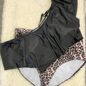 Women’s Plus Leopard High Waist Swimsuit