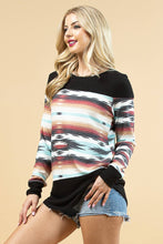 X114-ALEXA COLOR BLOCK AZTEC HACCI TOP