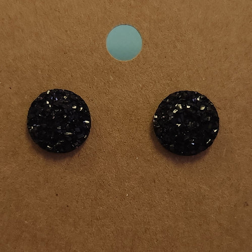 Black Glitter Earring