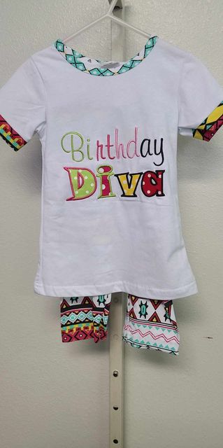 Embroidered Birthday Diva 2PC Outfit