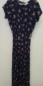 Maxi Dress Navy Floral Smocked