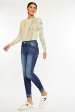 High rise frayed hem ankle skinny jeans KC9260WD