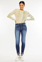 High rise frayed hem ankle skinny jeans KC9260WD