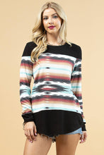 X114-ALEXA COLOR BLOCK AZTEC HACCI TOP