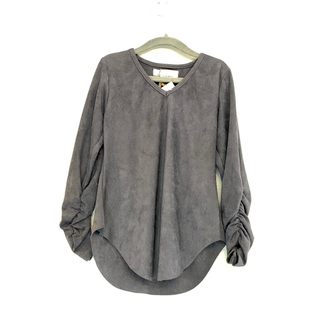 Tween Gray Velvet Shirt Peyton Bre