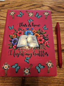 A5 Faux Leather Journal with matching pen