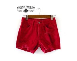 Women's Crazy Train Red Rodeo Shorts