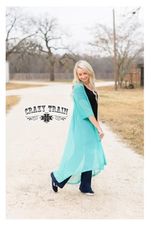 Women's Crazy Train Short Round Duster Turquoise