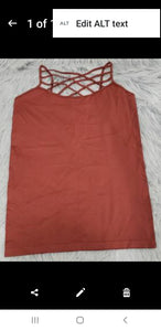 Zenana Red Criss-cross Layering Tank