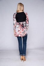 Women's White and Black Floral Top