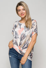 Women's White, Gray, Peach Top