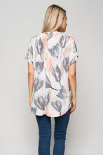 Women's White, Gray, Peach Top