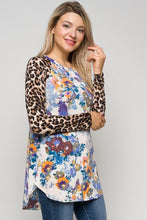 Women's Leopard and Floral Top