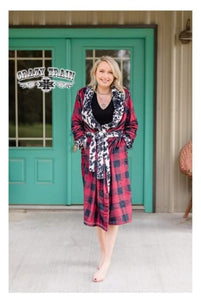 Crazy Train Moovin Buffalo Plaid Cow Robe