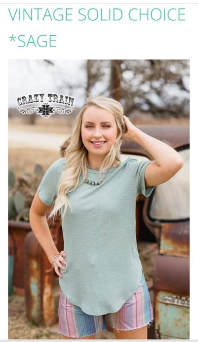 Women’s Crazy Train Vintage Solid Choice Sage Shirt
