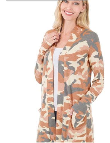 Women’s Zenana Camo Cardigan