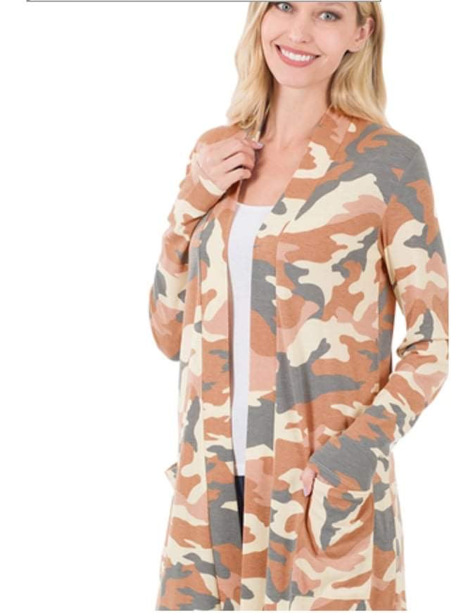 Women’s Zenana Camo Cardigan
