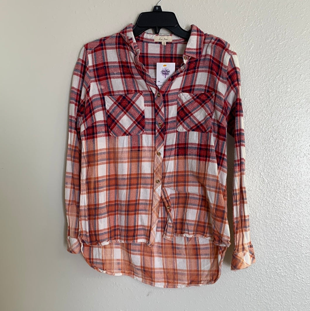 Women's Red Bleached Flannel