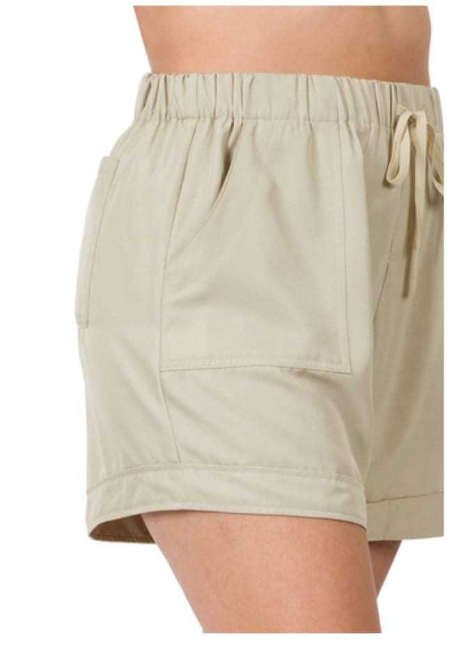 Zenana Sage Grey Shorts