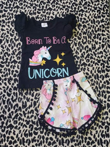 Girl Baby/Toddler Born to be a Unicorn Outfit