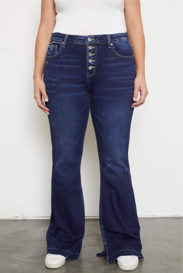 Women’s Button Fly Flare Jeans