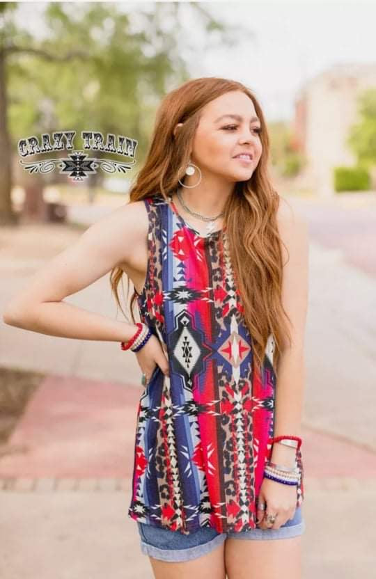 Women’s Crazy Train Aztec Tank