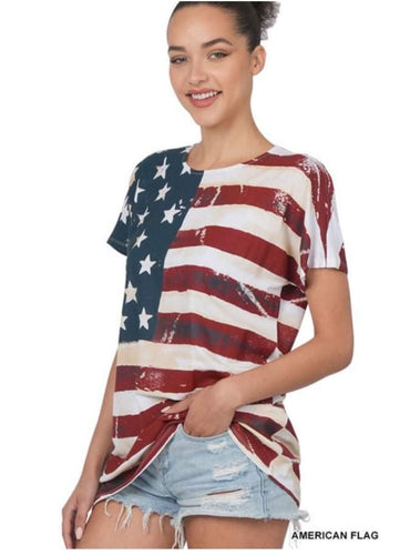 Women’s Zenana American Flag Top