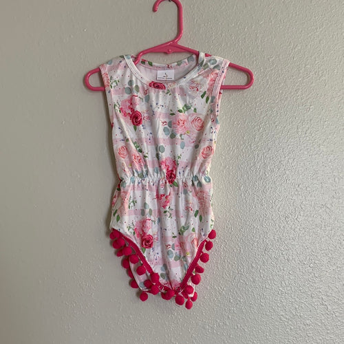 Girls Toddler Pink Floral Romper