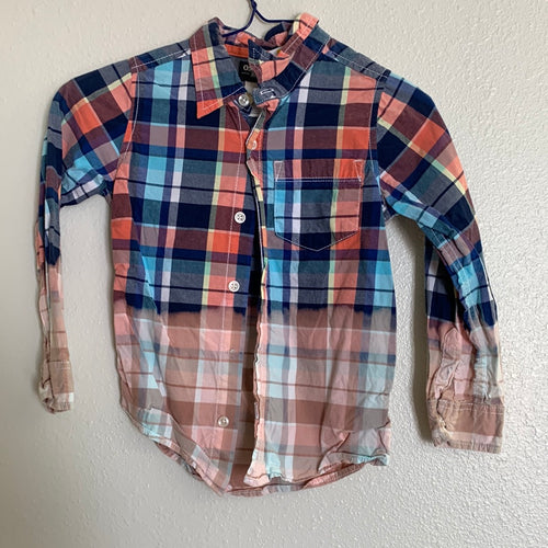 Boy's Blue and Coral Bleached Flannel