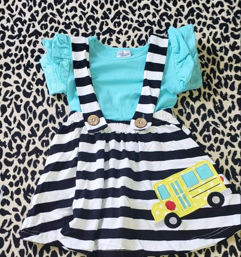 Girls School Bus Skirt Outfit