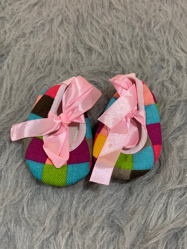 Girl’s Colorful Block Crib Shoes