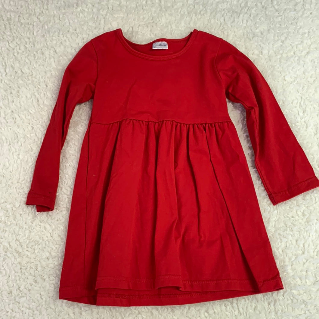 Girl's Red Long Sleeve Dress