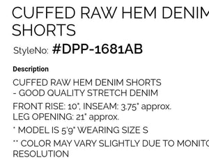 Women’s Zenana Shorts Raw Hem