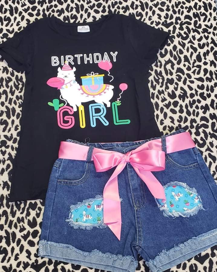 Girls Tween Birthday Girl Llama Outfit