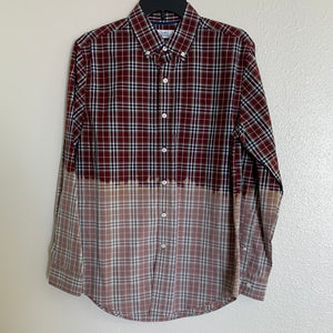 Unisex Brown and Burgundy Bleached Flannel