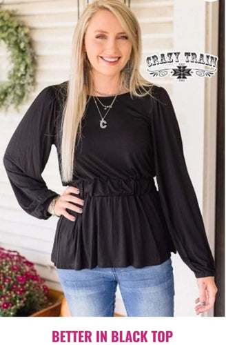 Women’s Plus Crazy Train Black Long Sleeve Shirt