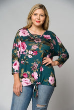Women’s Plus Green Floral Shirt