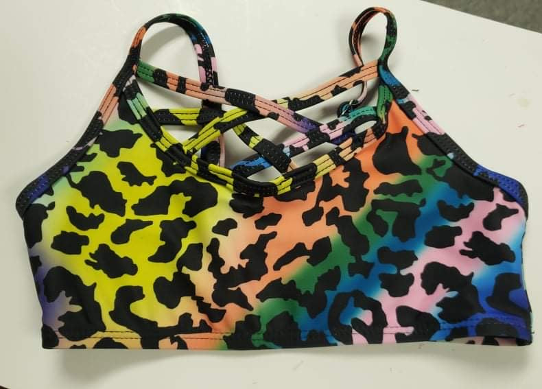 Girl's Toddler Rainbow Leopard Bralette