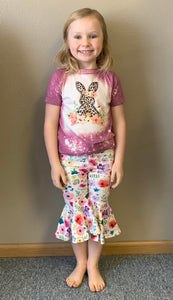 Girls Easter Leopard Bunny Graphic