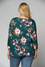 Women’s Plus Green Floral Shirt