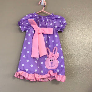 Girls Easter Bunny Polka Dot Dress