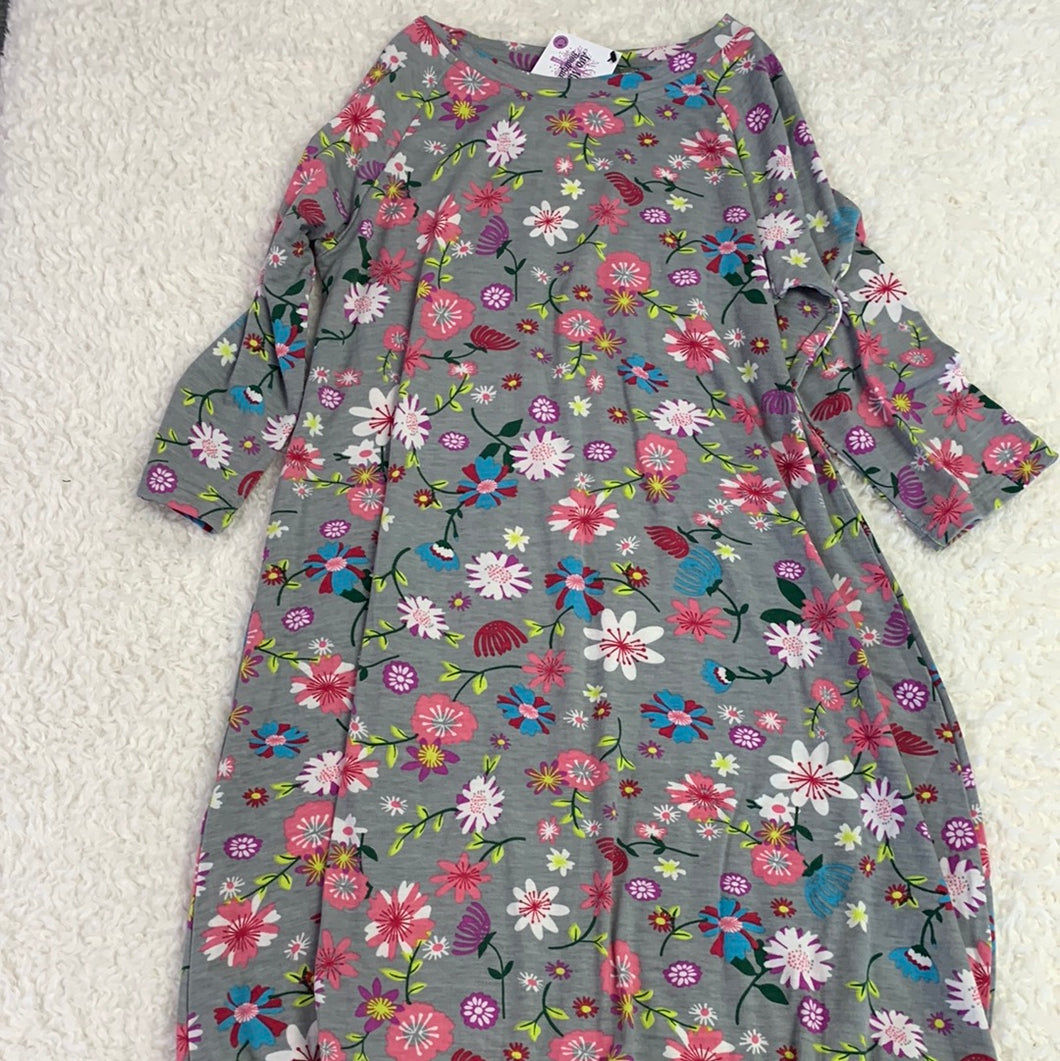 Girl's Tween Grey Floral Dress