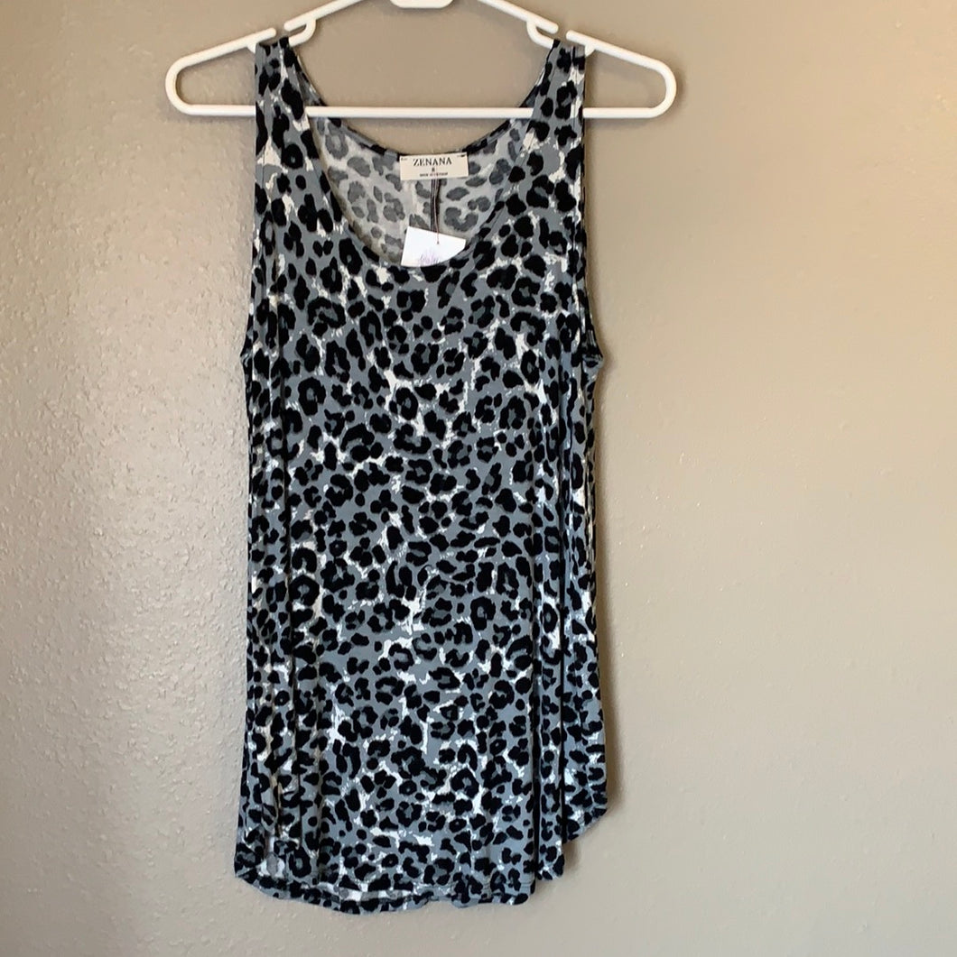 Women’s Gray Leopard Zenana Tank