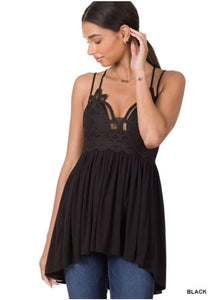 Women’s Plus Bralette Tank Black