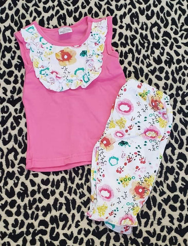 Girls Toddler/Tween Floral Tank Outfit