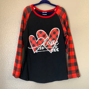 Girl's Buffalo Plaid Love Shirt