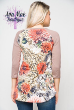 Women’s Plus Tan Floral Shirt