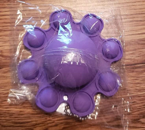Fidget Popper Purple Octopus Key Chain