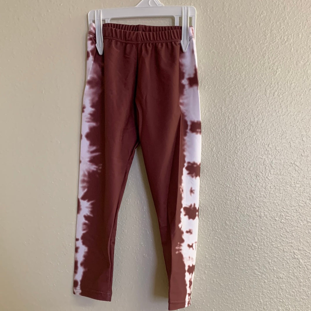 Girl's Brown Tie Dye Leggings