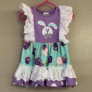 Girls Easter Lace Bunny Dress